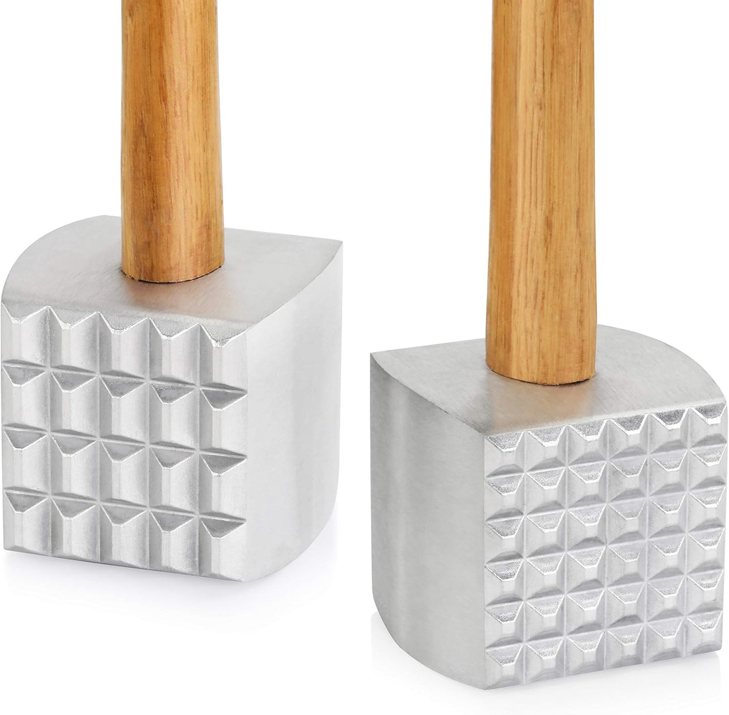 New Star Foodservice 36398 Wood Handle Aluminum Meat Tenderizer/Mallet/Hammer, 13-Inch Overall