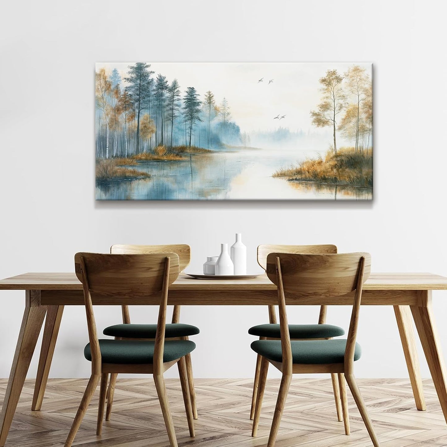 Suconvng Forest Tree Wall Art For Living Room Canvas Wall Art Decor Landscape Prints Painting Modern Print Poster Artwork Wall Painting Bedroom Kitchen Home Wall Decoration 24"X48"
