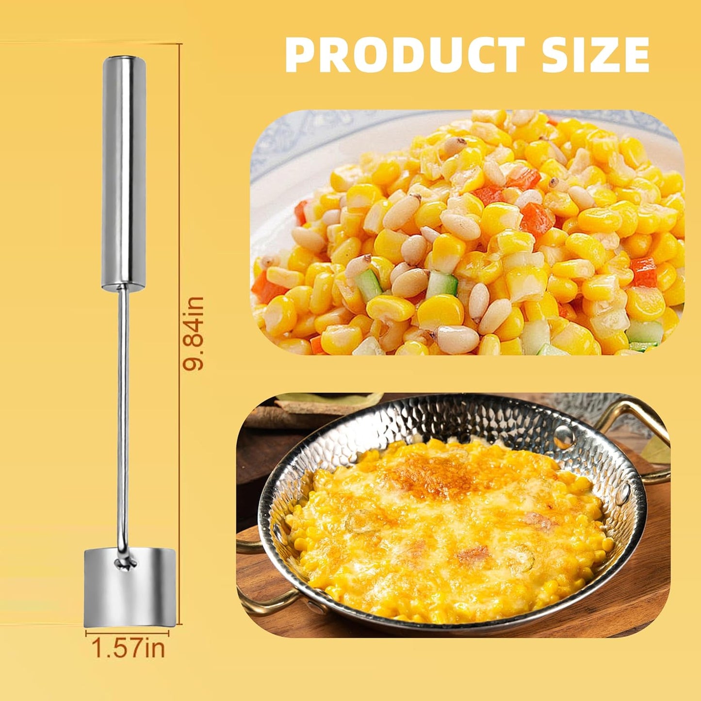 Corn Peeler for Corn On the Cob, New Long-Handled Stainless Steel Corn Peeler, Corn Peeling Tool, Corn Cutter, Suitable for Kitchen and Outdoor Dining