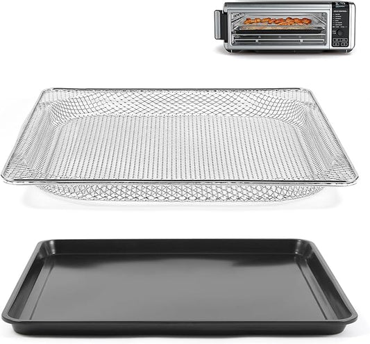Ericair Oven Air Fryer Basket and Tray Compatible with Ninja SP100, SP101, SP1001C, SP201 Foodi Air Fry Oven, Air Fryer Accessories for Ninja Foodi 8-in-1 Air Fry Oven