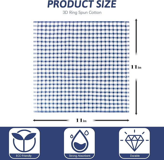 Nialnant 12 Pack Kitchen Towels and Dishcloths Set, Dish Rags for Washing Dishes, 100% Cotton Reusable Cleaning Rag, Quick Drying Dish Towels for Kitchen