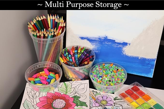 Zekii EXTRA THICK Deli Containers with Lids, Soup Containers w/Lids Airtight, 48Sets 16oz, Disposable, BPA Free, Takeout soup Cups, Meal Prep, Food Storage w/Measurements