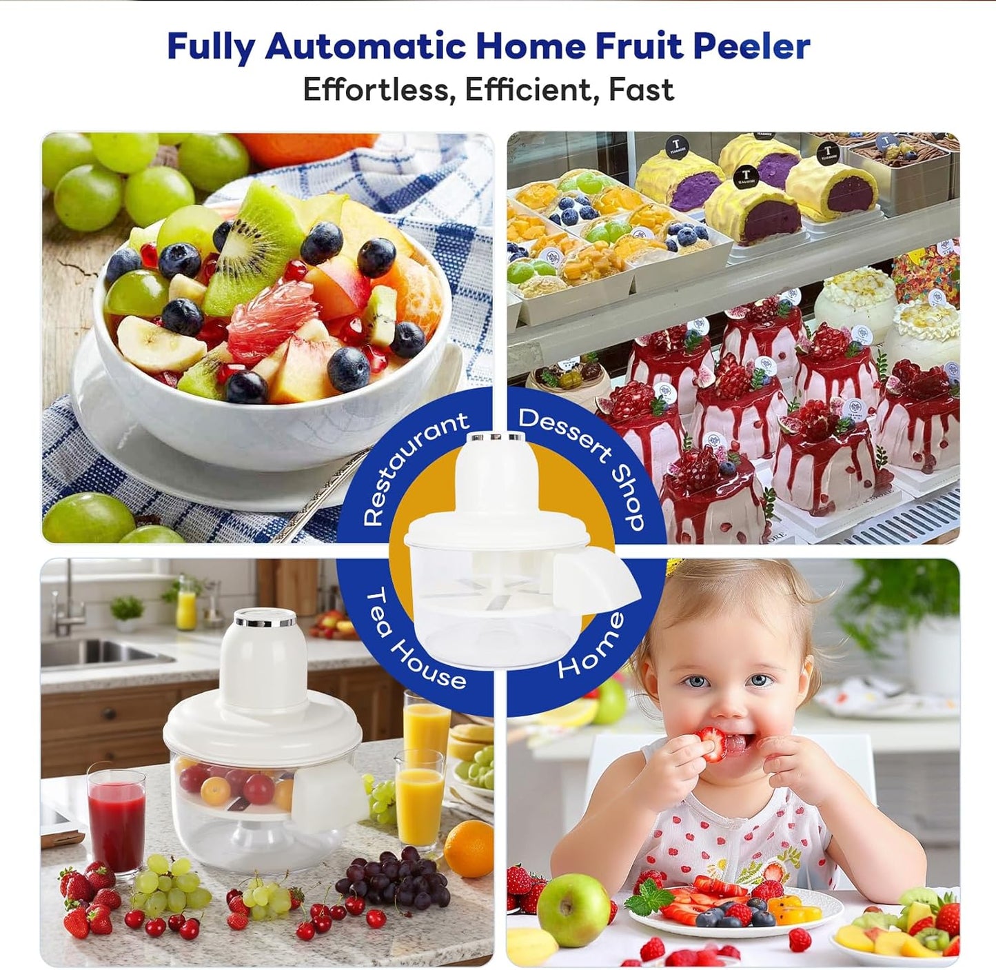 Automatic Grape Peeler Machine, Electric Garlic & Cherry Tomato Peeler Skin Remover Tool for Small Fruits, Effortless Peeling for Home Kitchen (White-1PC)