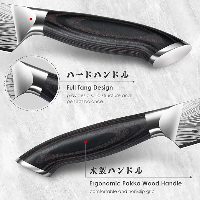 SHAN ZU Butcher Knife in High Carbon Powder Steel, 12 Inch Brisket Knife for Meat Cutting, Carving and Slicing Knives with Ergonomic Pakkawood Handle, Ultra Sharp Meat Breaking Knives