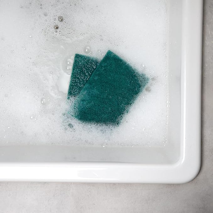 50 Pack Heavy Duty Green Scouring Pads 4x6 Inch – Large Non Scratch Scrub Pads Bulk for Kitchen, Dishes, Pots, Pans, Grill & Household Cleaning – Reusable Multipurpose Scrubber Pads