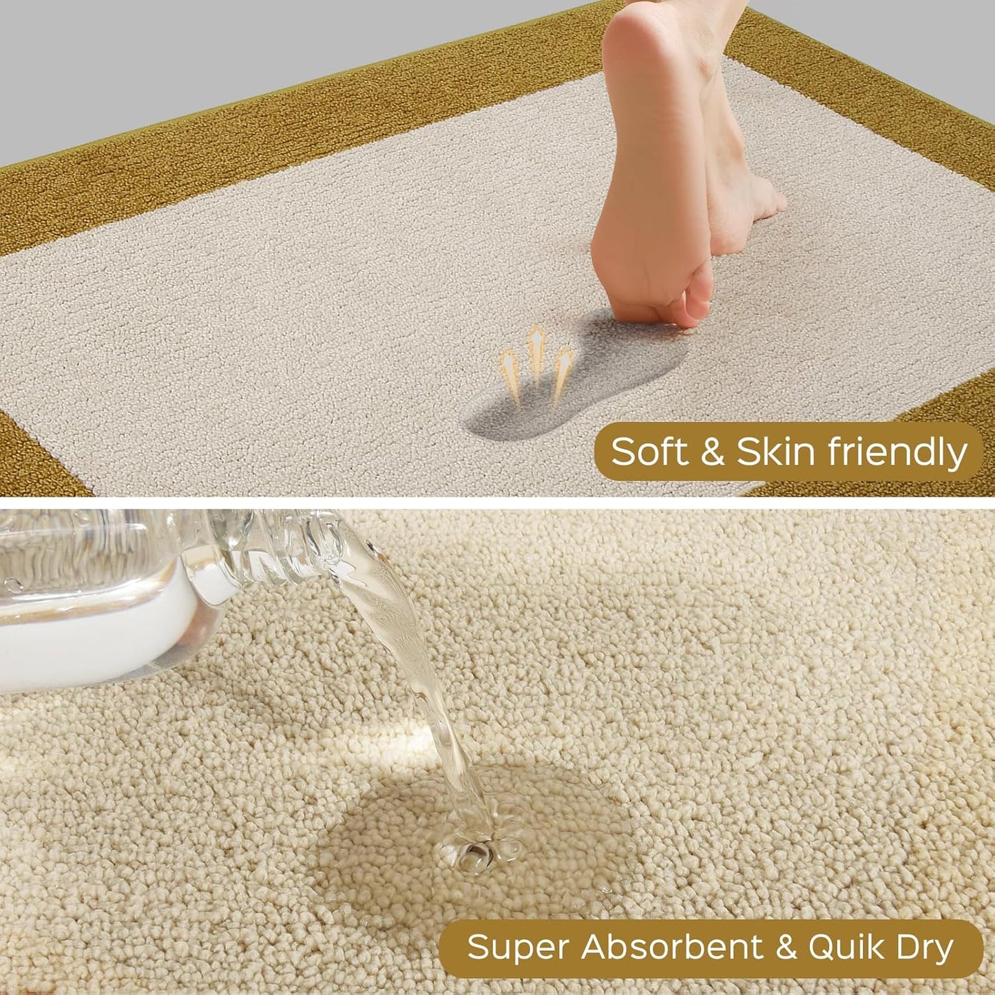 Machine Washable Runner Rug 24" x 84", Non Slip Kitchen Mat for Floor, Absorbent Entryway Rug for Kitchen, Bedroom, Hallway, Bathroom, Door (Roll Packing)