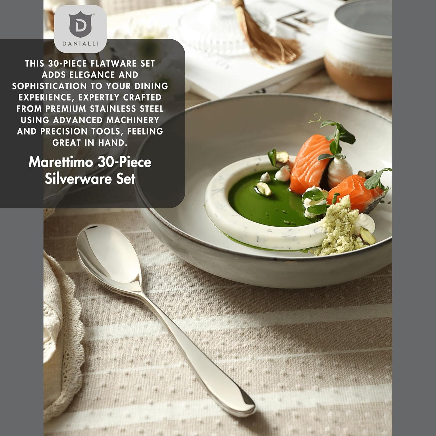 Silverware Set for 6 | 18/10 Stainless Steel Flatware Set | Mirror Finish, Heavy-Duty, Dishwasher Safe, Elegant & Durable, Built to Last (30-Piece, Marettimo)