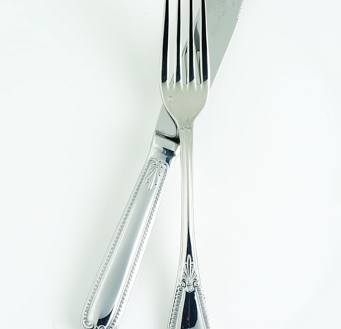 Fortessa Savoy 18/10 Stainless Steel Flatware, 5 Piece Place Setting, Service for 1