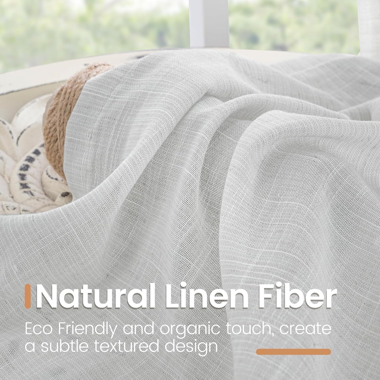 BGment Light Grey Linen Curtains 80 Inch Length for Living Room, Window Drapes Lightweight Rustic Country Textured for Bedroom Farmhouse Decor Rod Pocket, 2 Panels Set, 52 Inch Wide