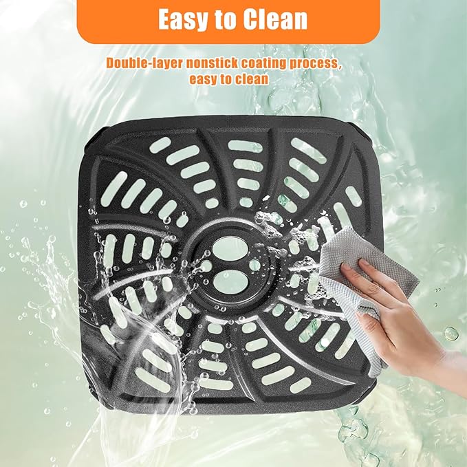 4QT Air Fryer Grill Plate for Gourmia GAF414 Digital Air Fryers, Upgraded Nonstick Air Fryer Grill Pan Crisper Plate Tray Rack Insert Grate Grid Shelf for 4QT Gourmia Air Fryer