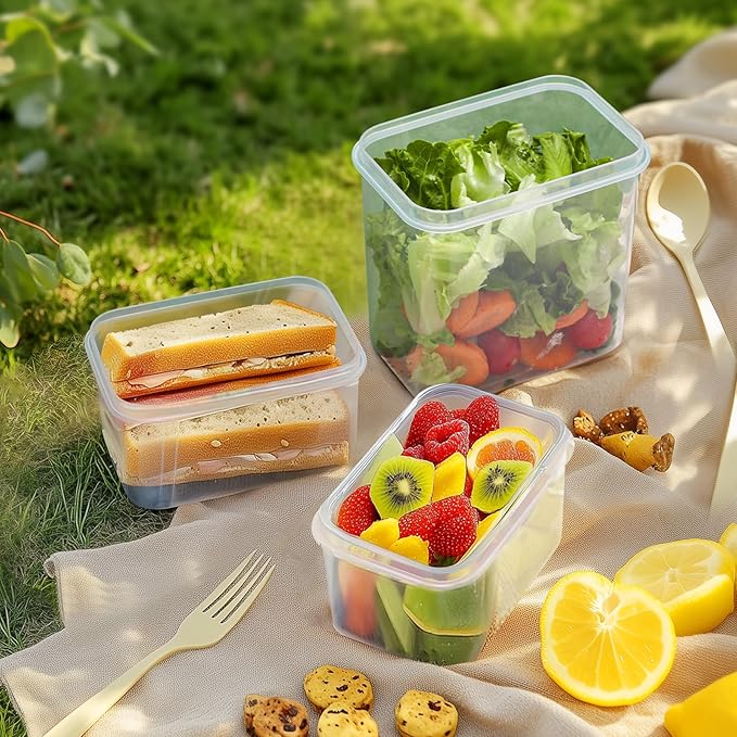 ComSaf Food Storage Containers with Lids Set of 3 (2L/2.1Qt) (1.4L/1.5Qt) (0.8L/0.8Qt), Airtight Food Storage Container, Plastic Canister Sets for Kitchen, Pantry Organizer for Sugar, Cereal and Snack