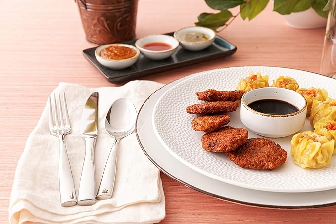 Fortessa Lucca 18/10 Stainless Steel Flatware, 20 Piece Place Setting, Service for 4