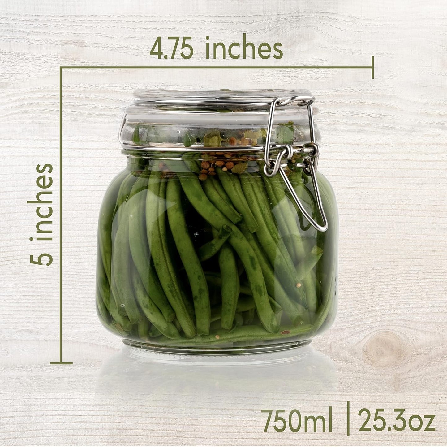 Galashield Glass Jars with Lids Food Storage Jars with Airtight Lids Leak Proof Glass Canisters [25 oz]