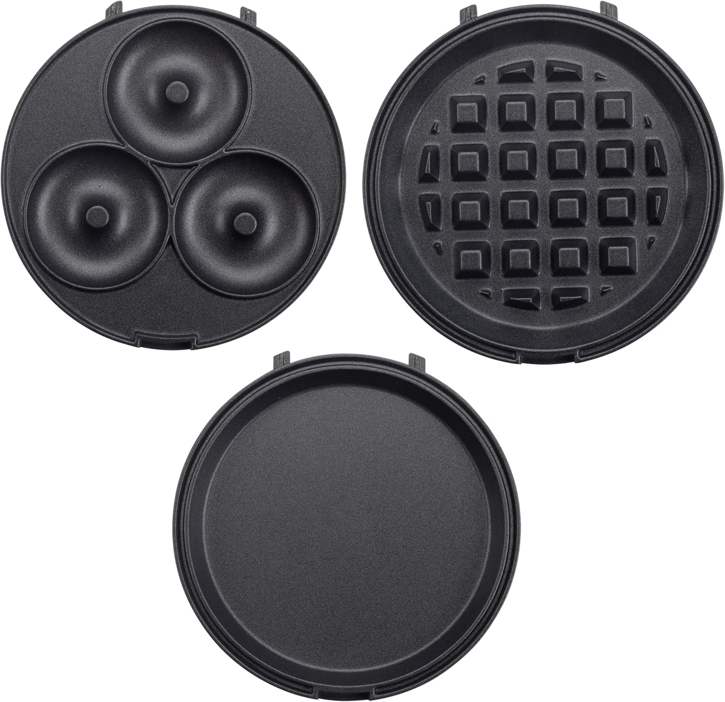 3 in 1 Mini Breakfast Maker- Make Mini Waffles Donuts Pancakes or Eggs all in 1 Multi Use Appliance- Easily Swap & Clean Interchangeable Griddle Plates- Small Electric Nonstick Holiday Baker Xmas Gift