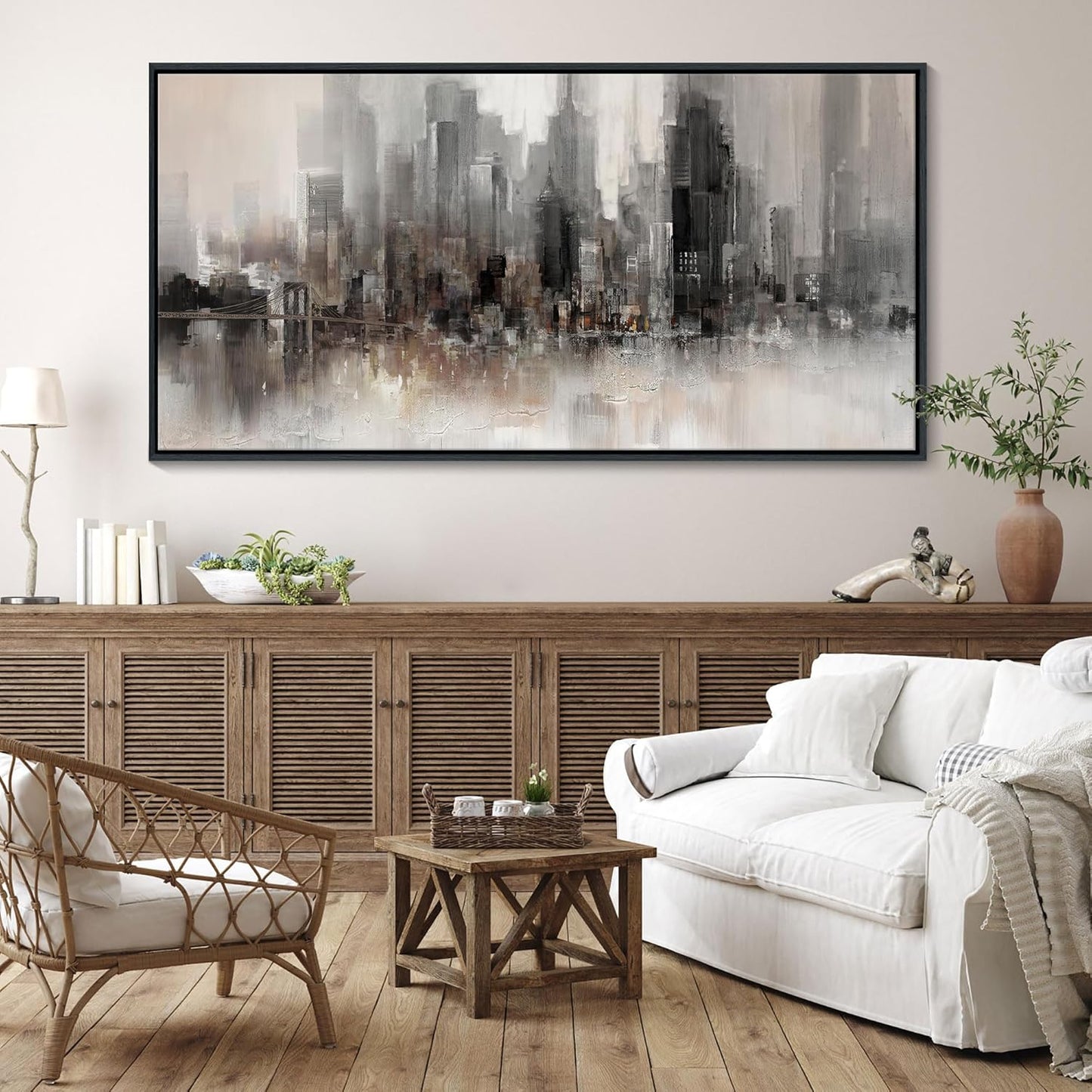 YDYSUNE NYC WALL ART Framed Ready to Hang Home Decor Black White Artwork Wall Art Prints Canvas Painting Large Size for Living Room Bedroom Office Decoration