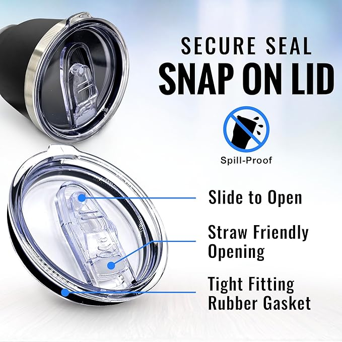 Palm City Products Premium 30 oz Poker Engraved Black Tumbler with Slider Lid - Ideal for Poker Enthusiasts