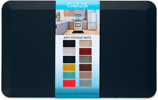 ComfiLife Anti Fatigue Floor Mat – 3/4 Inch Thick Kitchen Mats for Floor, Standing Desk Mat, Kitchen Rug – Comfort at Home, Office – Durable – Stain Resistant – Non-Slip Bottom (20" x 32", Navy)