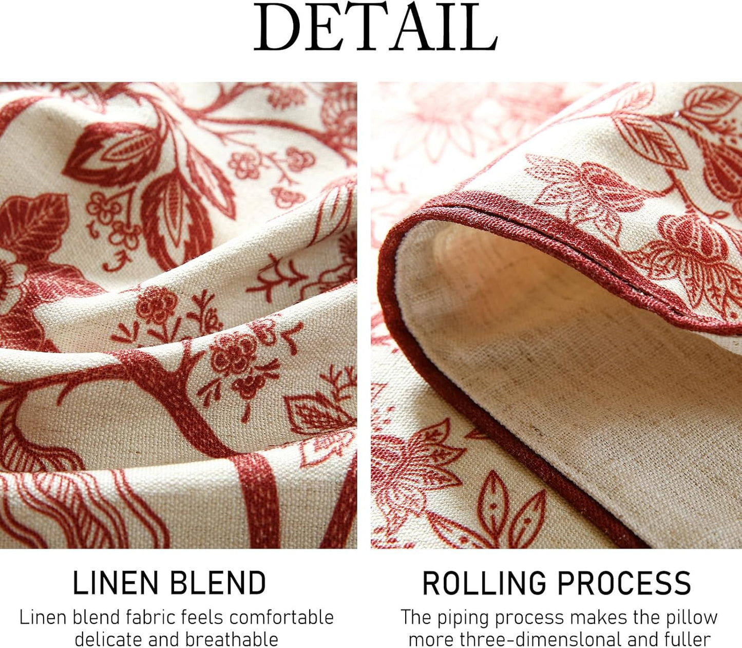 ISAENNE Designer Chinoiserie Elegant Linen Extra Long Table Runner 118 Inches,Red Floral Pattern Decor Table Runners for Thanksgiving,Dining Room,Banquet,Kitchen Tables,Christmas,12"*118"-Ruyi A