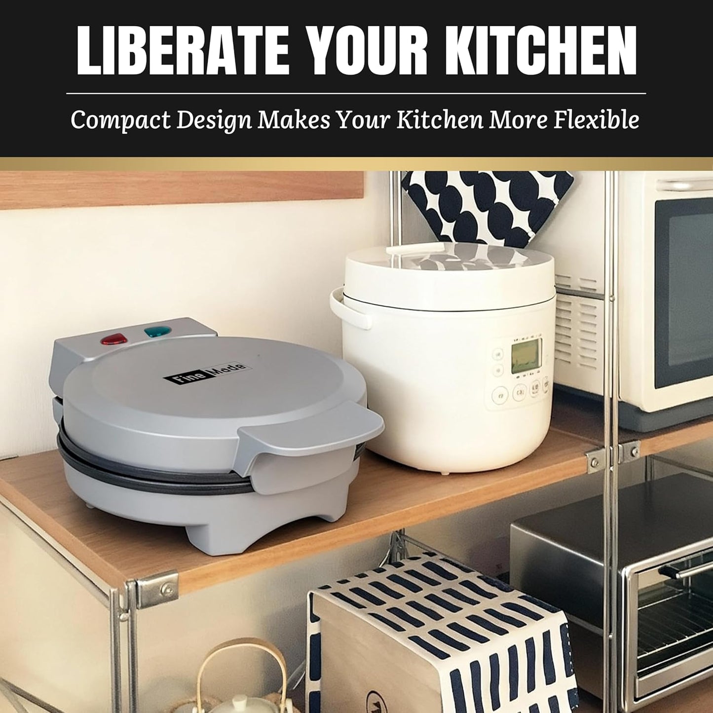 7 Inches Classic Waffle Maker Machine, Round Waffle Iron, Electric Waffle Maker with Non-stick Cooking Plates, Silver