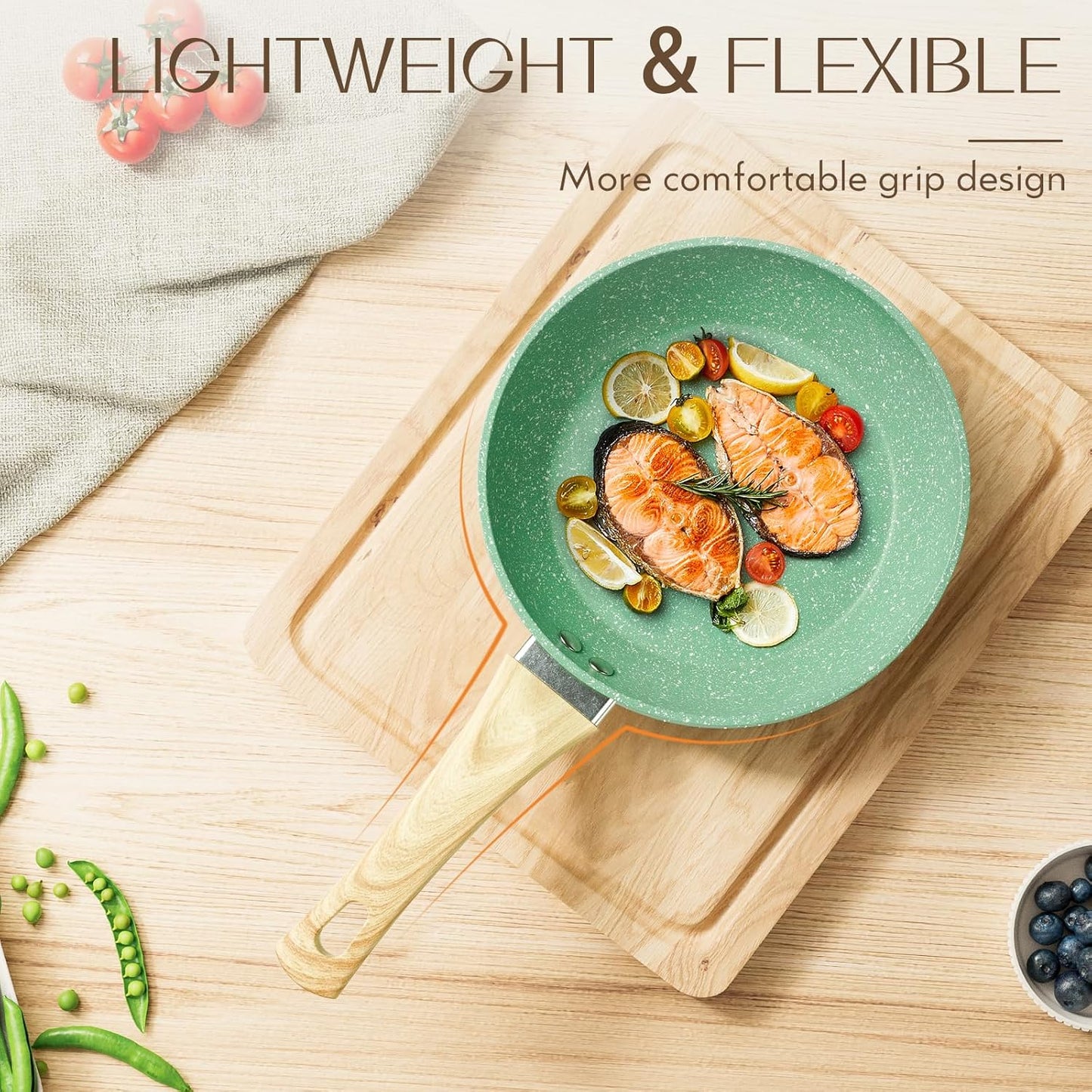 Innerwell Nonstick Frying Pan Skillet, 8 Inch Non Stick Egg Pan Omelet Frying Pans 100% PFOA-Free, Non-Toxic Healthy Cooking Pan, Induction Compatible