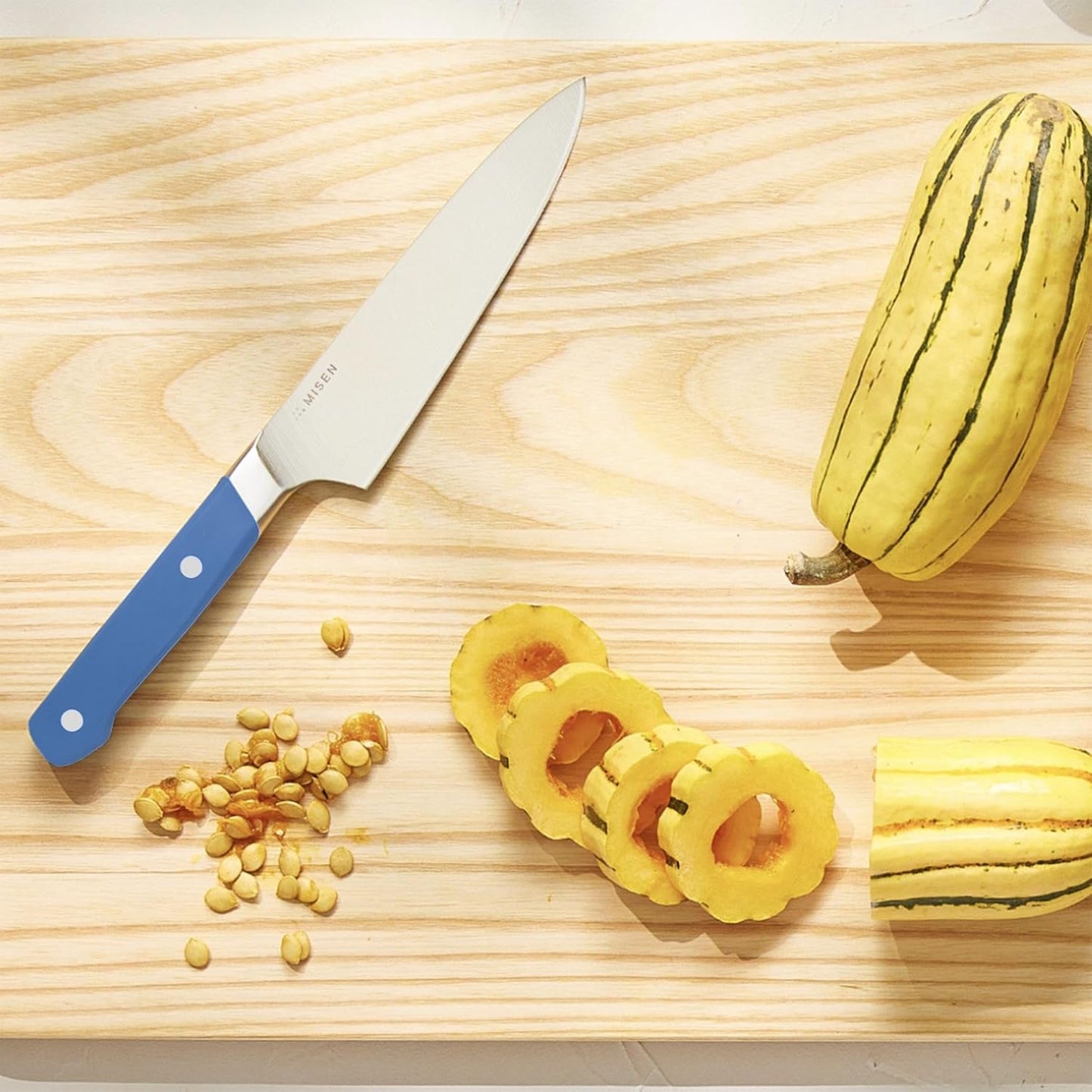 Misen 6.8" Chef Knife – High Carbon Japanese AUS-10 Stainless Steel – Hybrid German & Japanese Blade – Precision Kitchen Knife for Professionals & Home Cooks – Ultimate Cutting Performance - Blue