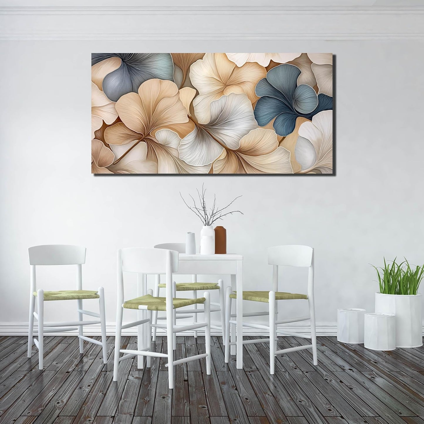 AOZEMI Flowers Wall Art Canvas Botanical Plant Pictures Bedroom Leaf Wall Decor Artwork for Living Room Bathroom Office Home Kitchen 29x59