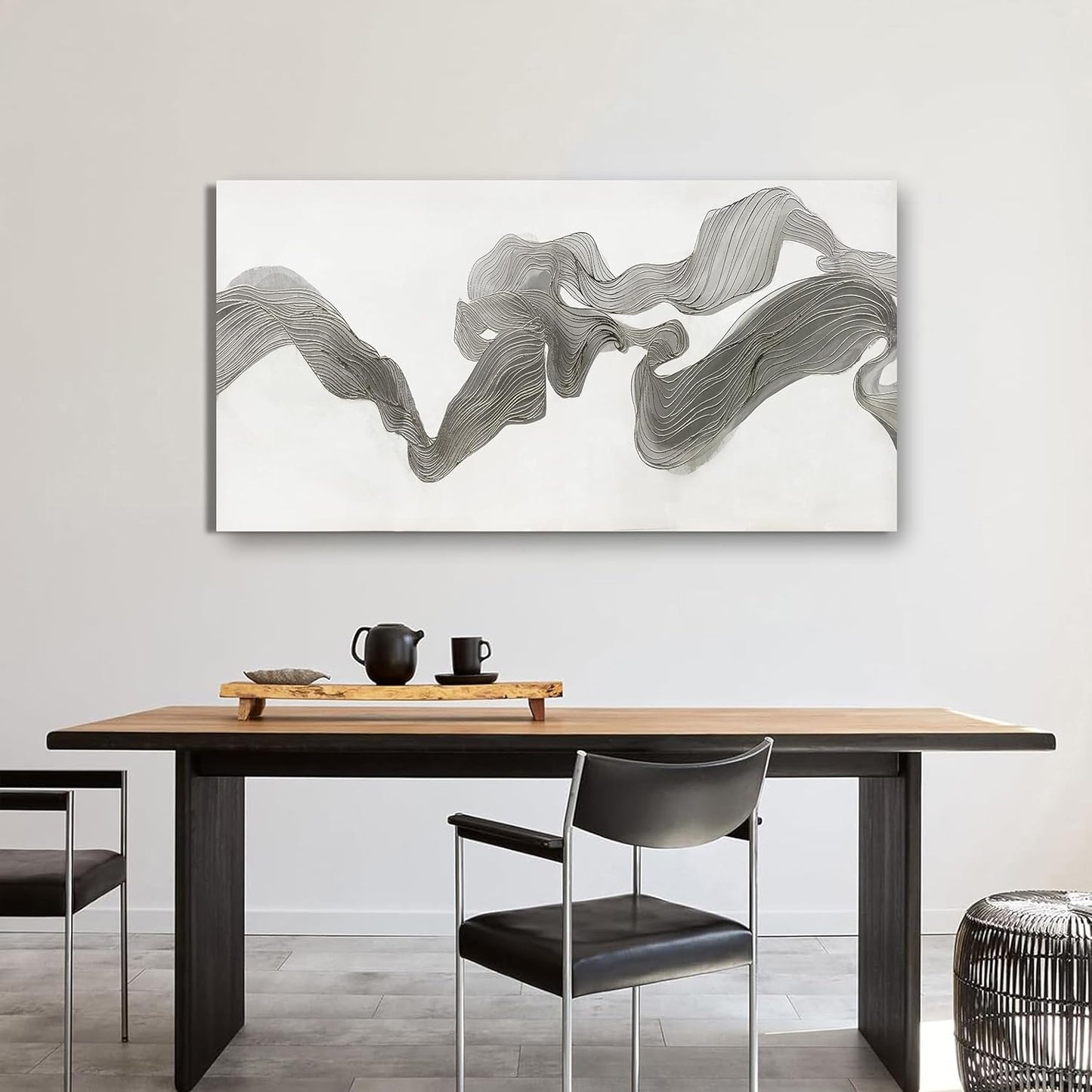 Abstract Wall Art Decor Wall Art Pictures for Living Room Abstract Canvas Art Wall Decor Gray White Wall Art Prints Artwork for Walls Modern Minimalist Wall Art Decorations Home Office Decor 20" X 40"