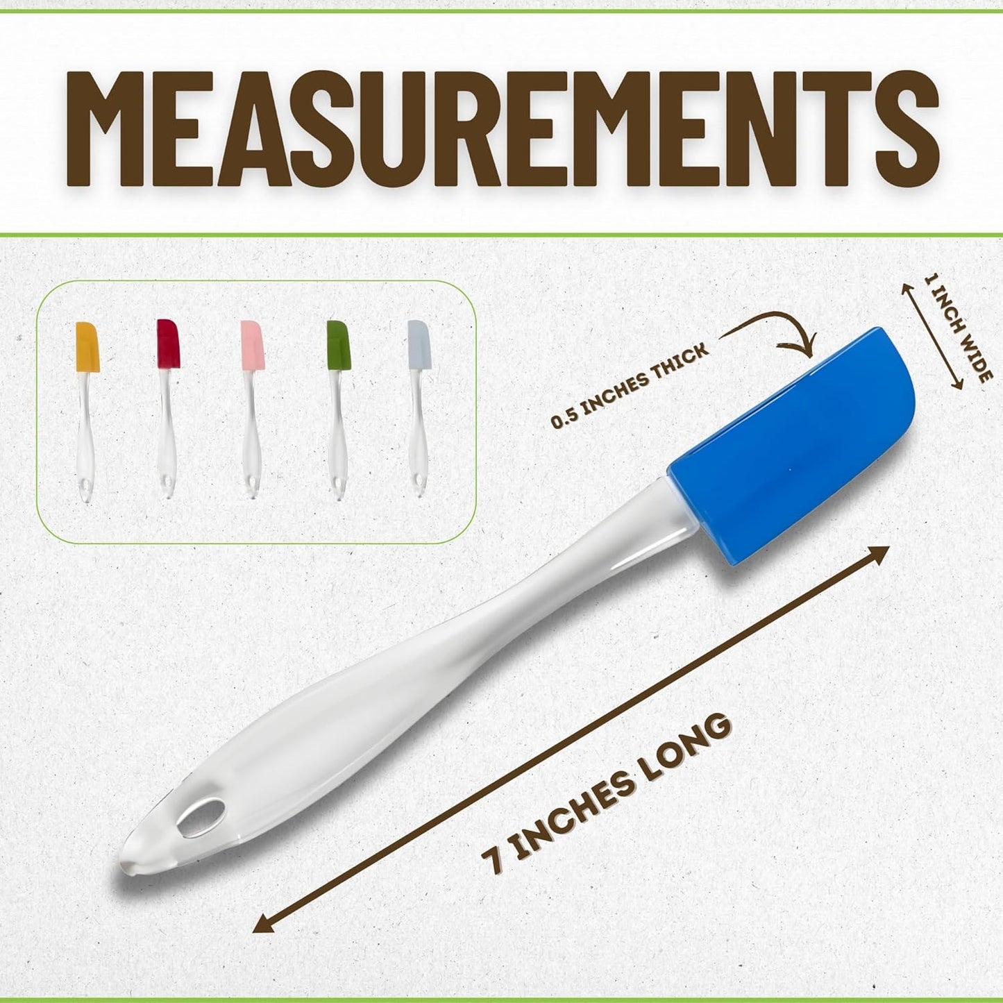 Evelots Set of 6 Mini Silicone Spatulas for Kitchen Cooking & Baking, Small Silicone Cooking Utensils, Heat Resistant BPA Free - Up To 446 Degrees