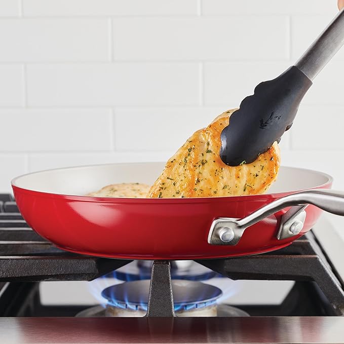 KitchenAid Hard Anodized Ceramic Nonstick Frying Pan/Skillet, 10 Inch - Empire Red