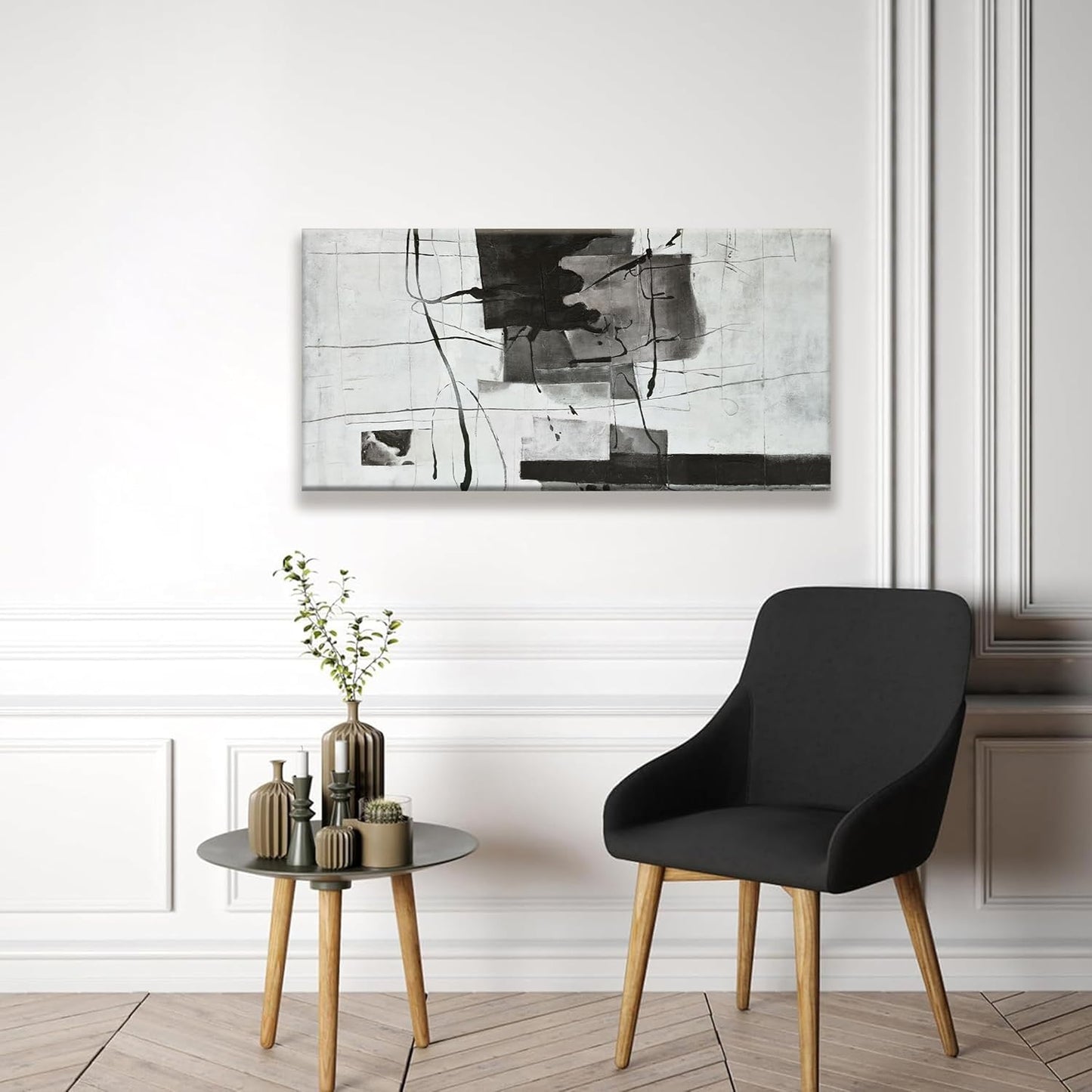 Suconvng Abstract Wall Art Small Size Black And White Wall Art Home Wall Decor Artwork Modern Canvas Art Wall Decor Painting Prints Abstract Art Pictures For Bedroom Office Artwork20 X 40"