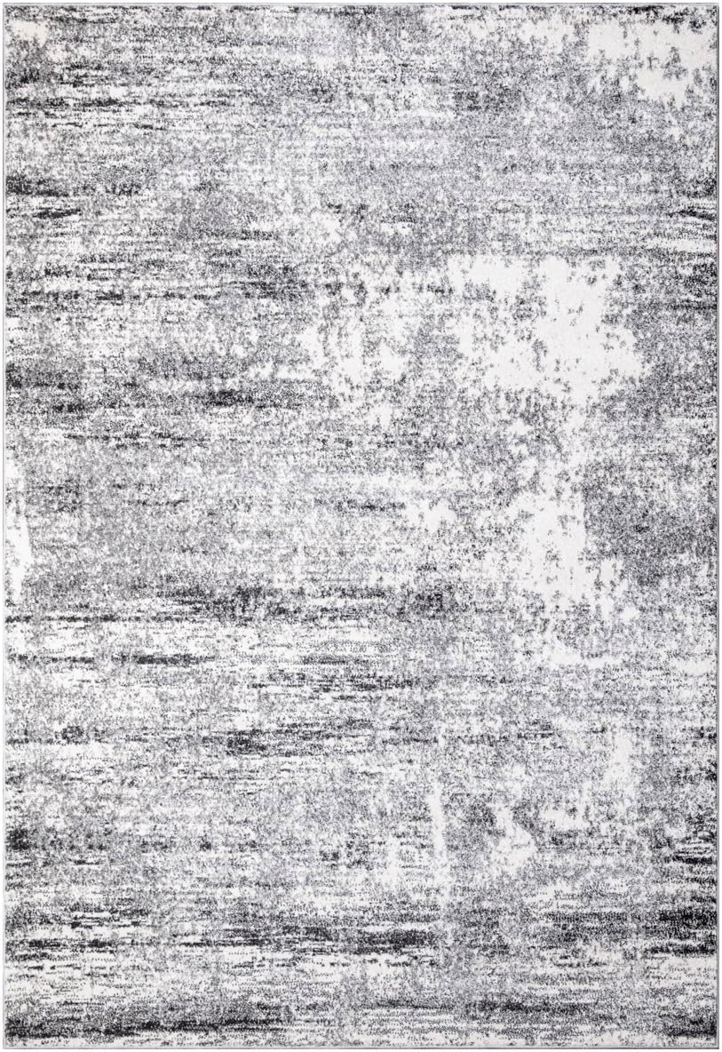 Keen Home Design Area Rugs - Non-Shedding, Thick Pile Abstract Rugs for Kitchen, Living Room, Bedroom, Dining Room, Entryway (Abstract Cream/Grey, 7'3" x 10'2")