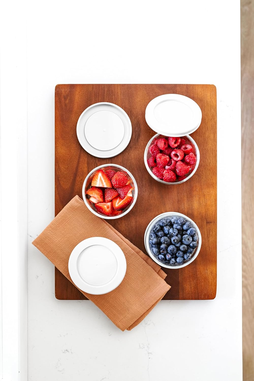 DURA LIVING 8-Piece Glass Food Storage Containers Set (4 Containers + 4 BPA-Free Lids) | 7-Ounce, Leakproof | Microwave, Freezer, Oven & Dishwasher Safe | Ideal for Meal Prep & Pantry Organization