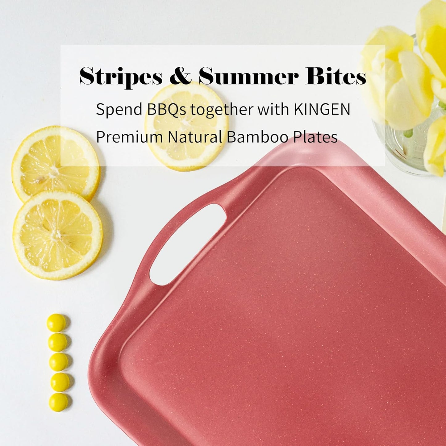 KINGEN 2-Pack Christmas Serving Trays -18×13-inch Large Tray, Vintage Velvet Red Platters for Holiday Buffets, BBQ, Party, Outdoor Serving - Santa's Christmas Decor (Bamboo Fiber, Red)