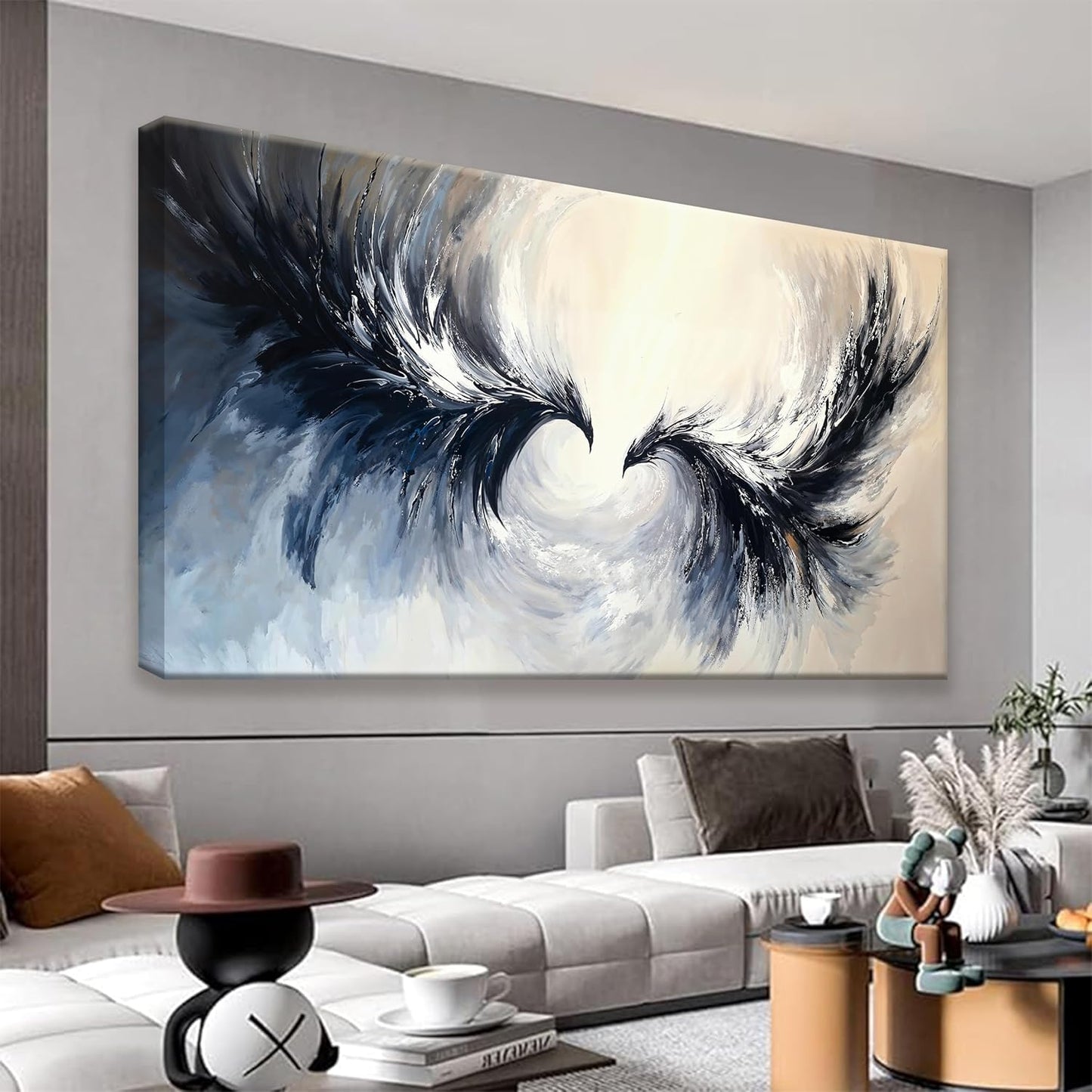 Suconvng Canvas Wall Art Decor Painting Abstract Flying Eagle Wall Art For Living Room Print Abstract Wall Decor Picture For Bedroom Home Office Artwork Ready To Hang 24 × 48 Inches