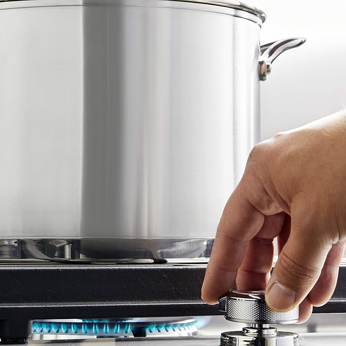 KitchenAid 71003 3-Ply Base Brushed Stainless Steel Stock Pot/Stockpot with Lid, 8 Quart