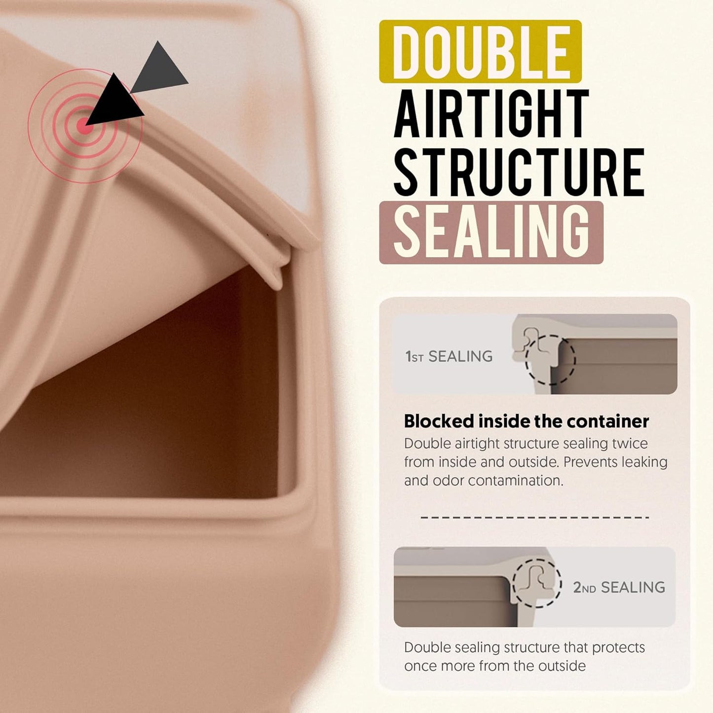 Silicone Food Storage Containers with Airtight Lids, 26.4oz Dual-Seal Leakproof Silicone Freezer Molds for Baby Food, Snacks, Cutlery & More - BPA Free, Stackable, Microwave, & Dishwasher Safe, Brown