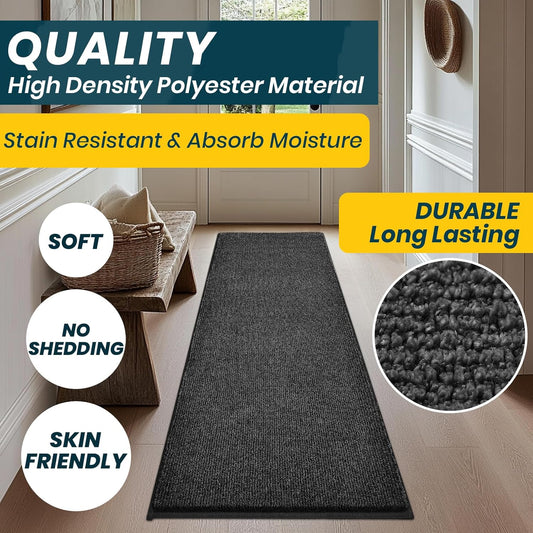 Washable Kitchen Rug 24" x 82" / 60cm x 210cm, Non Slip Kitchen Mat for Floor, Absorbent Indoor Entryway Runner Rug for Hallway, Laundry, Bathroom, Bedroom (Roll Packing)