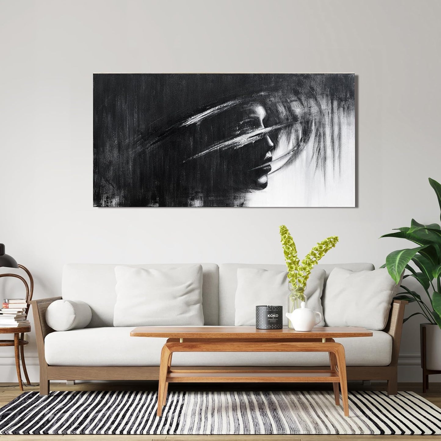 Canvas Wall Art Decor Black and White Abstract Wall Art Prints Wall Art for Living Room Artwork for Walls Art Work for Wall Decor Modern Abstract Wall Art Pictures Bedroom Office Decor 20" X 40"