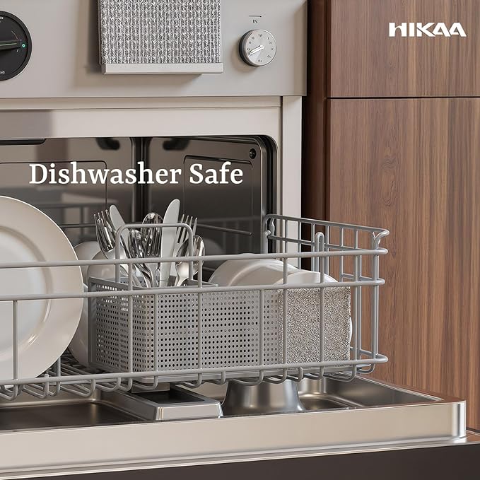 HIKAA Premium Silverware Set, Stainless Steel Flatware Set with Wide-Based Handles for Comfort & Durability, Forks & Spoons Cutlery Silverware Set (60PCS)