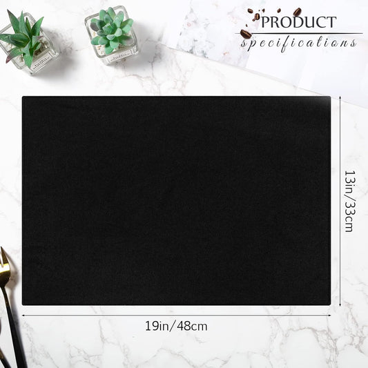 Sieral Cloth Placemats Set of 12 Rectangle Dining Table Placemats Bulk 13 x 19 Inch Machine Washable Heat Resistant Cotton Linen Table Mats for Wedding Baby Shower Birthday Party Supplies(Black)