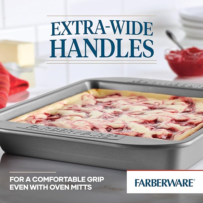 Farberware Nonstick Bakeware 9-Inch Square Cake Pan, Gray