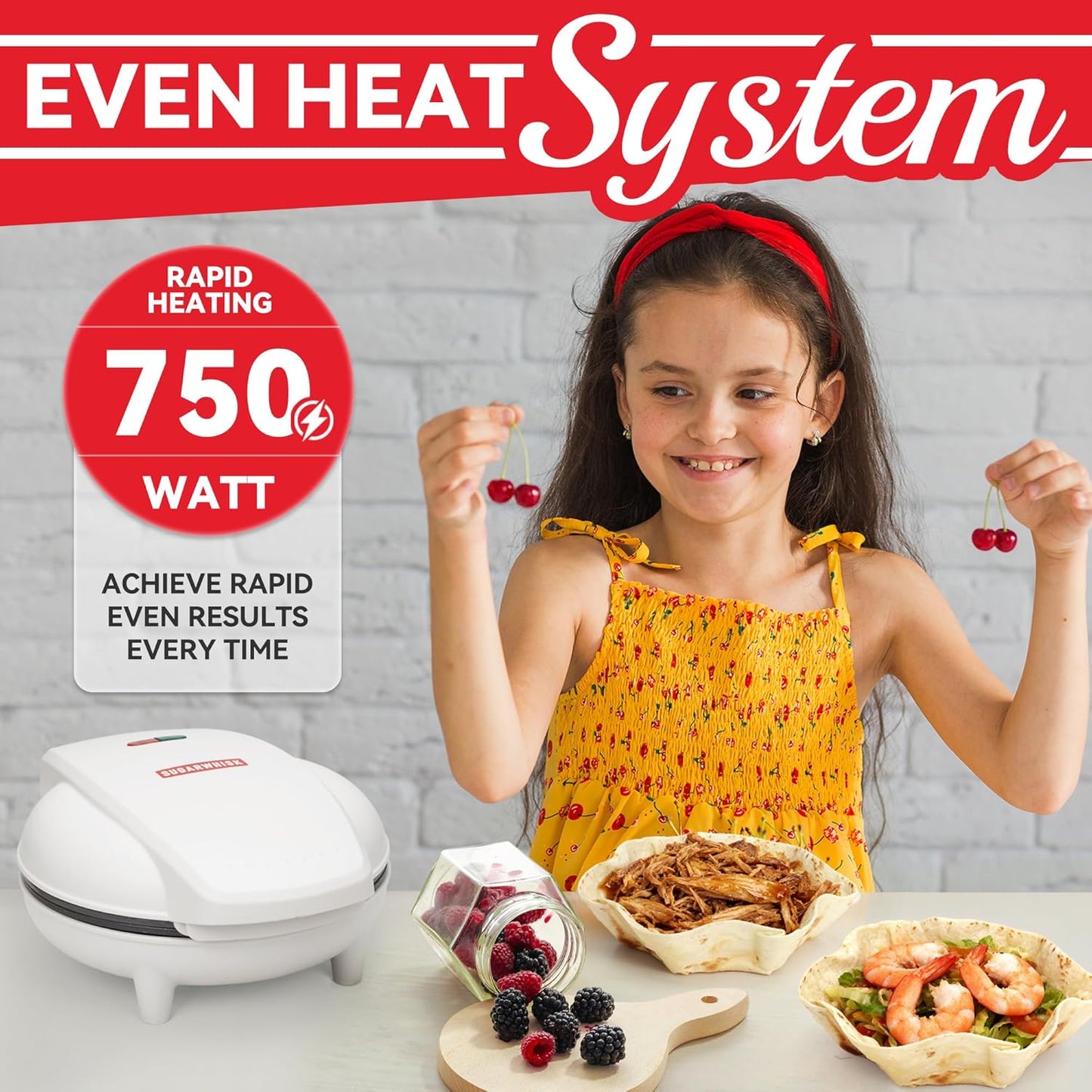 SurgarWhisk Tortilla Bowl Maker, Quesadilla Maker, Taco Tuesday Kit With Tostada Shells Mold Bowls, Taco Shell Mold Bowls Perfect For Baked Taco Bowls, Taco salad, Tostadas, 7-inch tortillas, White