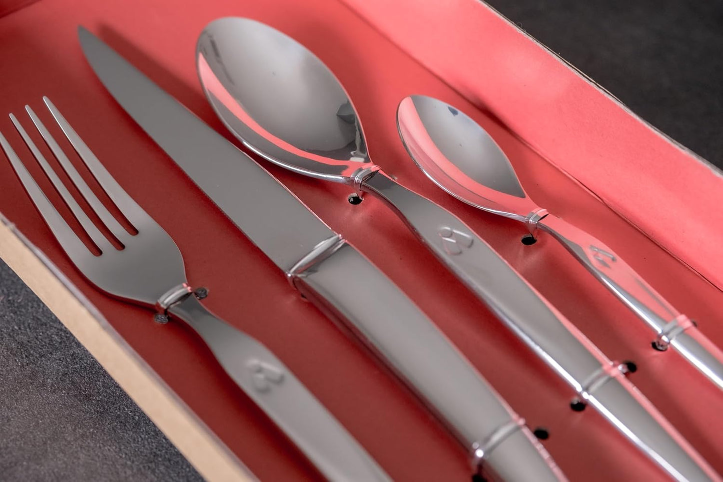 Laguiole Heritage Dinnerware Set; Luxury French Flatware in Premium Stainless Steel; Features Knives, Forks, Spoons with Ergonomic Handles; Dishwasher Safe; 4 Person Sets; Silver, 16-Piece