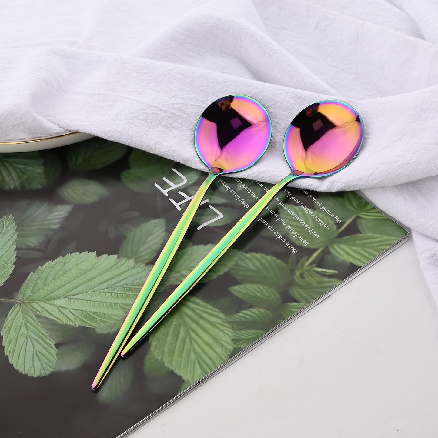 Silverware Set – 20 Piece Family Dinnerware Set – Flatware Set Service For 4 – Rainbow Tableware Sets – Cutlery Great For Family Gatherings & Daily Use – Spoons, Knives, Forks