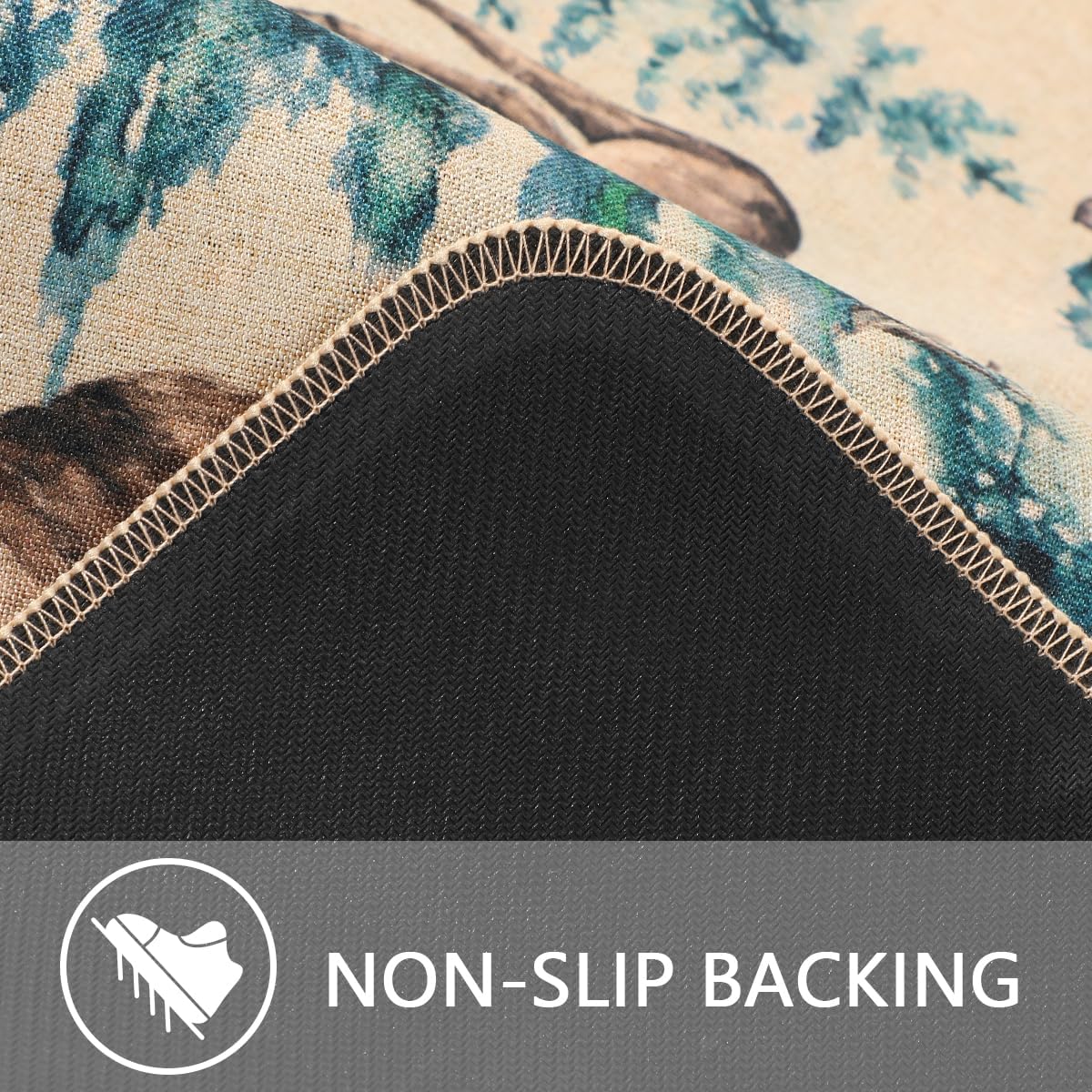 Larponder Christmas Snow Elk Snowflake Kitchen Mats Set of 2, Non-Slip Absorbent Rug and Door Mats, Home Decor Kitchen Floor Rugs for Winter - 17x24 and 17x48 Inch