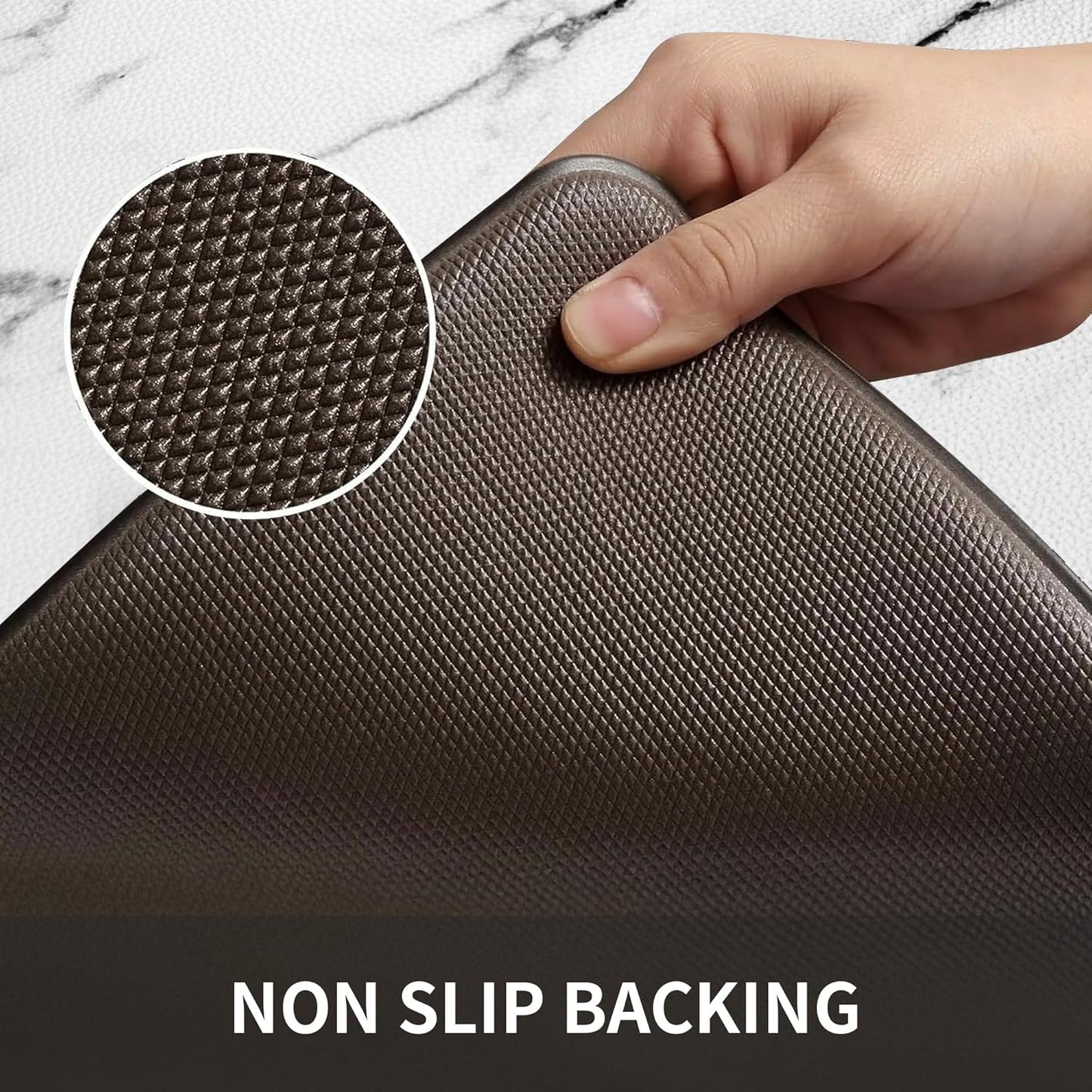 Marble White Kitchen Mats for Floor Anti Fatigue Mats for Kitchen Floor Kitchen Rugs Abstract Art Decorative Cushioned Non Slip Waterproof Mats for in Front of Sink for Office Bedroom Laundry