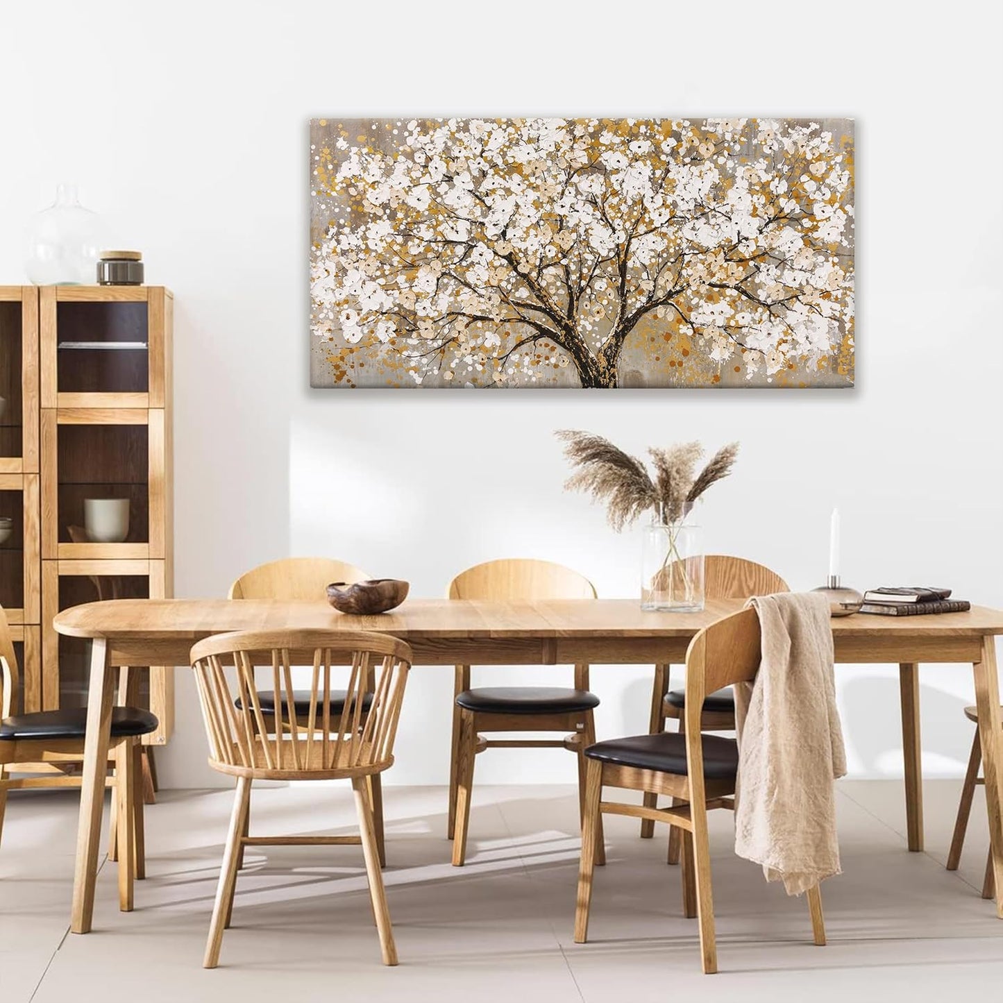 Wall Art Gold Nature Tree Of Life Abstract Canvas Painting Canvas Art Wall Decor Picture Modern Wall Art Landscape Artwork For Living Room Bedroom Bathroom Office Home Decor 24"X48"Painting