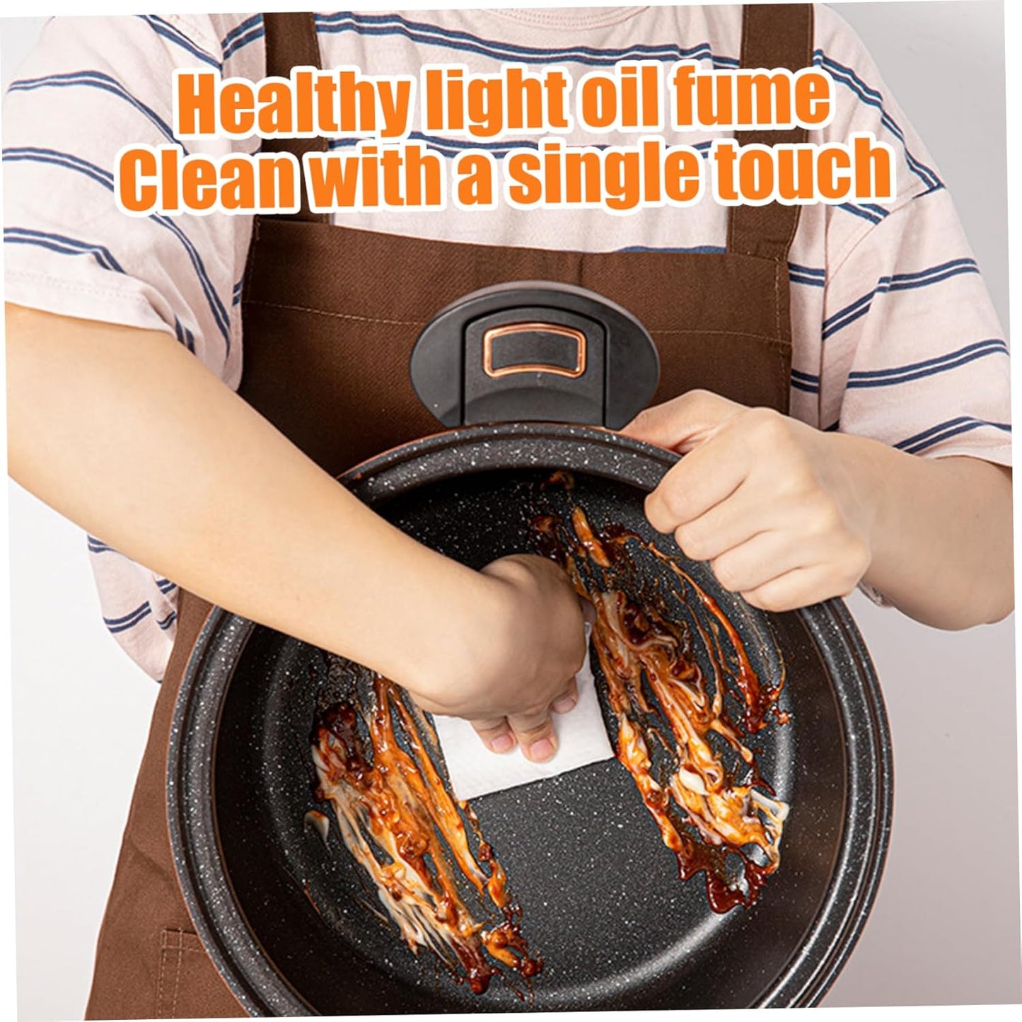 8L Mini Fast-Heating Pressure Cooker with Lock Handles & See-Through Lid, Non-Stick Stockpot for Gas, Induction & Electric Stoves, Orange