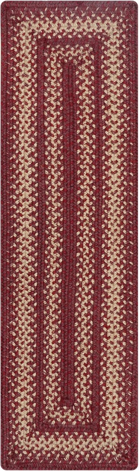 Autumn Maple Burgundy and Tan Long Table Runner 11x36, Jute, Rectangle - Rustic Primitive Decor for Dining Table, Easy to Clean
