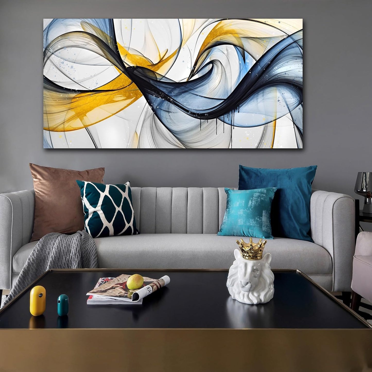 THRLVEART Abstract Wall Art Living Room - Large Canvas Prints Wall Art for Bedroom Ready to Hang Size 29" x 59"